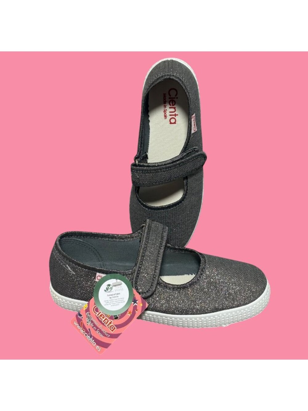 Cienta Girls Silvey Mary Jane Shoes Size 34 US-2.5-3 Metallic